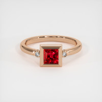 1.00 Ct. Ruby Ring, 14K Rose Gold 1