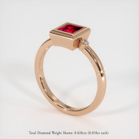 1.00 Ct. Ruby Ring, 14K Rose Gold 2