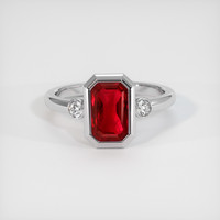 2.01 Ct. Ruby Ring, 10K White Gold 1