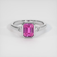 1.63 Ct. Pink Sapphire Ring, 10K White Gold 1