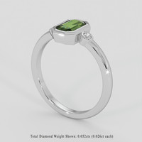 0.77 Ct. Green Sapphire Ring, 10K White Gold 2