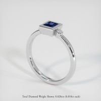 0.50 Ct. Sapphire Ring, 14K White Gold 2