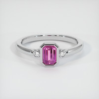 0.68 Ct. Pink Sapphire Ring, 14K White Gold 1