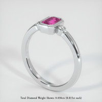 0.68 Ct. Pink Sapphire Ring, 14K White Gold 2