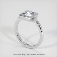 1.65 Ct. White Sapphire Ring, 14K White Gold 2