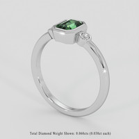 0.98 Ct. Green Sapphire Ring, 14K White Gold 2