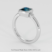 1.25 Ct. Bluish Green Sapphire Ring, 14K White Gold 2