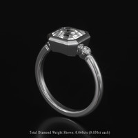2.62 Ct. White Sapphire Ring, 14K White Gold 2