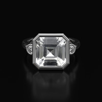 6.06 Ct. White Sapphire Ring, 14K White Gold 1