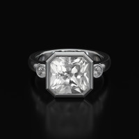 5.98 Ct. White Sapphire Ring, 14K White Gold 1