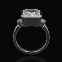 5.98 Ct. White Sapphire Ring, 14K White Gold 3
