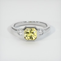 1.36 Ct. Yellow Sapphire Ring, 14K White Gold 1