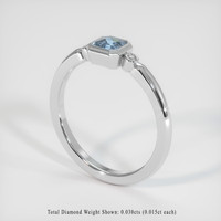 0.48 Ct. Sapphire Ring, 18K White Gold 2
