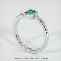 0.43 Ct. Emerald  Ring - 18K White Gold