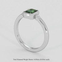 1.14 Ct. Green Sapphire Ring, 18K White Gold 2
