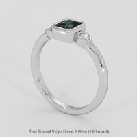 0.80 Ct. Green Sapphire Ring, 18K White Gold 2