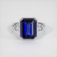 5.91 Ct. Blue Sapphire Ring, 18K White Gold 1