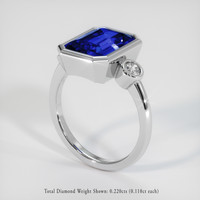 5.91 Ct. Blue Sapphire Ring, 18K White Gold 2