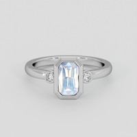 1.53 Ct. Blue Sapphire Ring, 18K White Gold 1