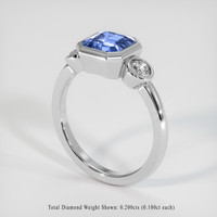1.34 Ct. Blue Sapphire Ring, 18K White Gold 2