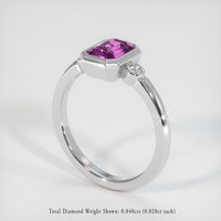 1.30 Ct. Pinkish Purple Sapphire Ring, 18K White Gold 2