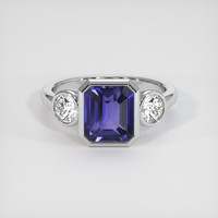 3.06 Ct. Sapphire Ring, 18K White Gold 1