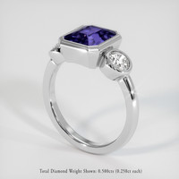 3.06 Ct. Bluish Purple Sapphire Ring, 18K White Gold 2