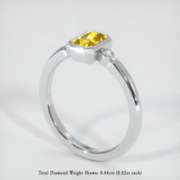 0.84 Ct. Yellow Sapphire Ring, 18K White Gold 2
