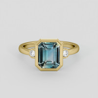 2.69 Ct. Bluish Green Sapphire Ring, 10K Yellow Gold 1
