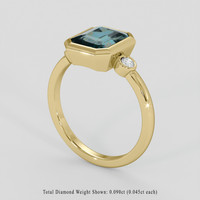 2.69 Ct. Bluish Green Sapphire Ring, 10K Yellow Gold 2