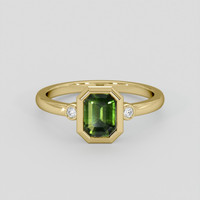 1.31 Ct. Yellowish Green Sapphire Ring, 10K Yellow Gold 1