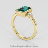 2.42 Ct. Greenish Blue Tourmaline Ring, 14K Yellow Gold 2