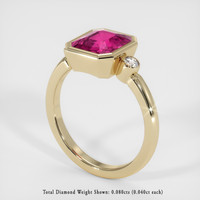 3.11 Ct. Purplish Pink Sapphire Ring, 14K Yellow Gold 2