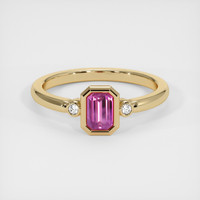 0.68 Ct. Pink Sapphire Ring, 14K Yellow Gold 1