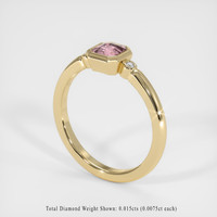 0.39 Ct. Pink Sapphire Ring, 14K Yellow Gold 2