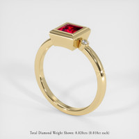 1.00 Ct. Ruby Ring, 14K Yellow Gold 2