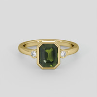 2.13 Ct. Green Sapphire Ring, 14K Yellow Gold 1