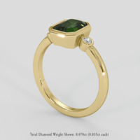 2.13 Ct. Green Sapphire Ring, 14K Yellow Gold 2