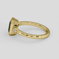 2.13 Ct. Green Sapphire Ring, 14K Yellow Gold 4