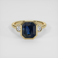 3.80 Ct. Blue Sapphire Ring, 14K Yellow Gold 1