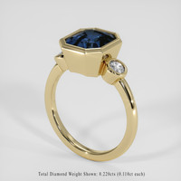 3.80 Ct. Blue Sapphire Ring, 14K Yellow Gold 2