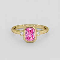 1.20 Ct. Pink Sapphire Ring, 14K Yellow Gold 1
