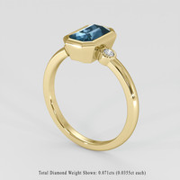 2.01 Ct. Greenish Blue Sapphire Ring, 14K Yellow Gold 2
