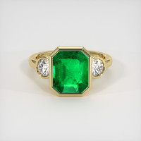 3.53 Ct. Emerald Ring, 18K Yellow Gold 1