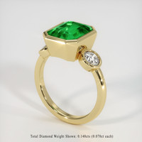 3.53 Ct. Emerald Ring, 18K Yellow Gold 2