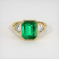 4.04 Ct. Emerald Ring, 18K Yellow Gold 1