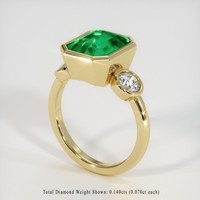 4.04 Ct. Emerald Ring, 18K Yellow Gold 2