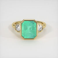 3.97 Ct. Emerald Ring, 18K Yellow Gold 1