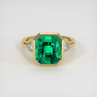 4.51 Ct. Emerald Ring, 18K Yellow Gold 1