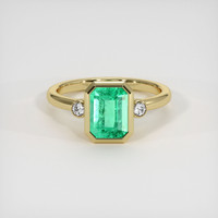 1.92 Ct. Emerald Ring, 18K Yellow Gold 1